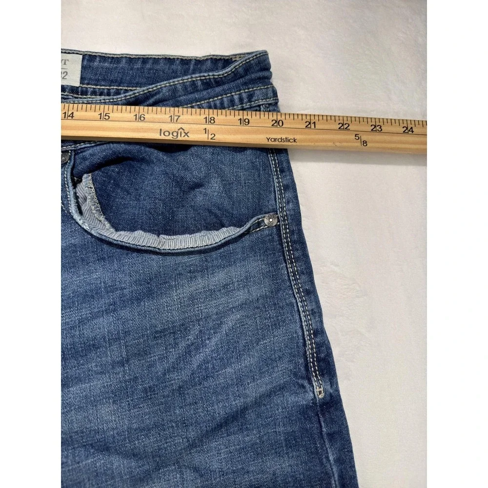 Axel Slim Boot Jeans Mens 38x32 Blue Denim Bootcut Stretch Embroidered Pockets